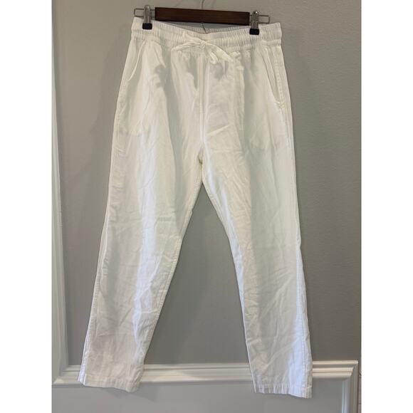 Roller Rabbit 100% Cotton White Drawstring Lounge Pants Sz XS Resort Pants - Picture 1 of 7